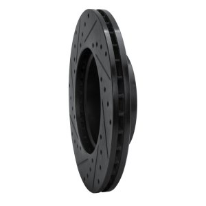 Volkswagen EuroVan Brake Rotor (1) - Front Right - R1 Concepts - Drilled & Slotted - Black - `96-`00